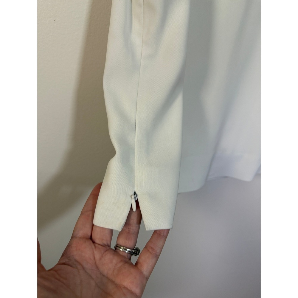 Kasper Sleeveless Blouse Women 14 White V-Neck Side Zip Lined Shell Top - Picture 3 of 6